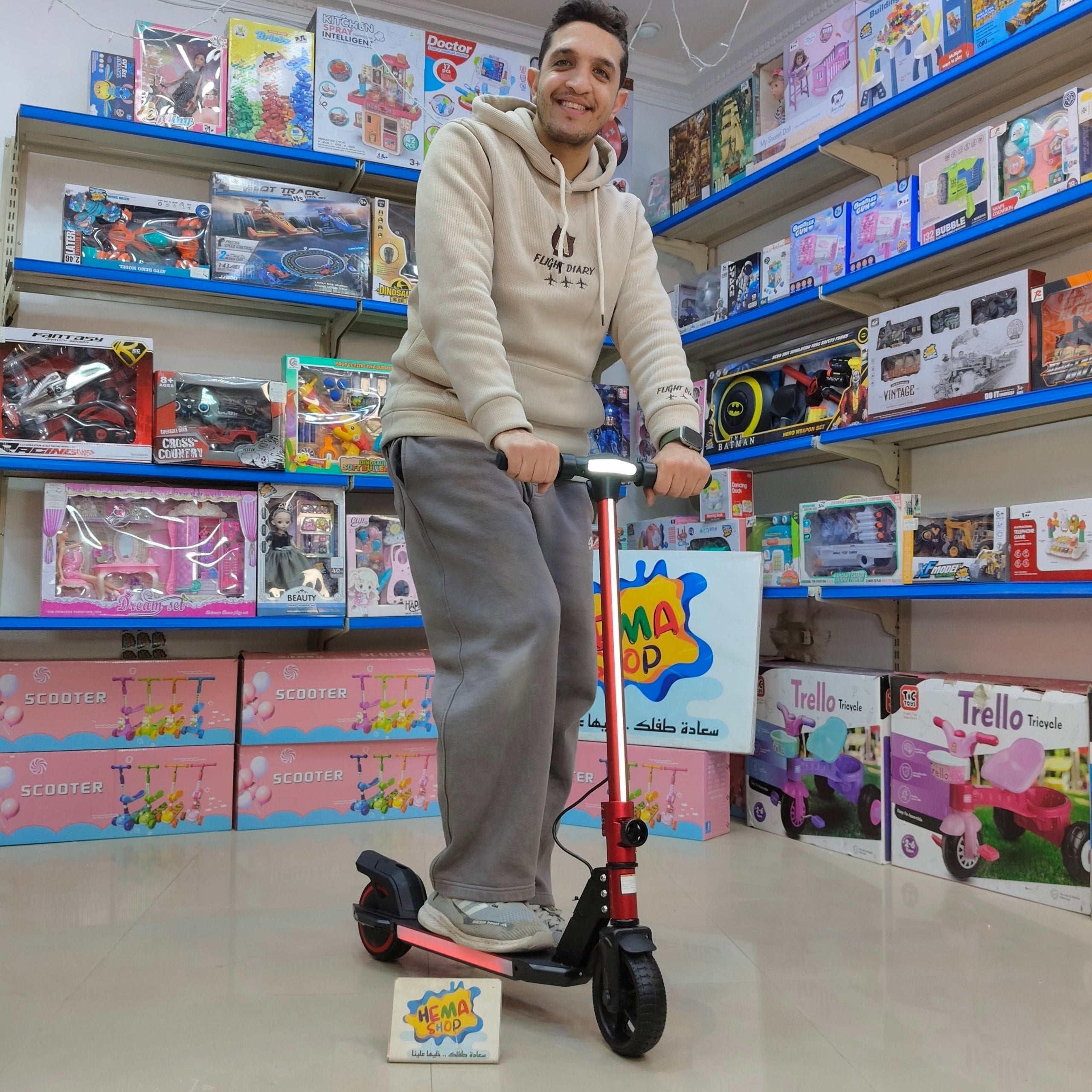 سكوتر شحن كهرباء عداد سرعه  🛴 _ احمر