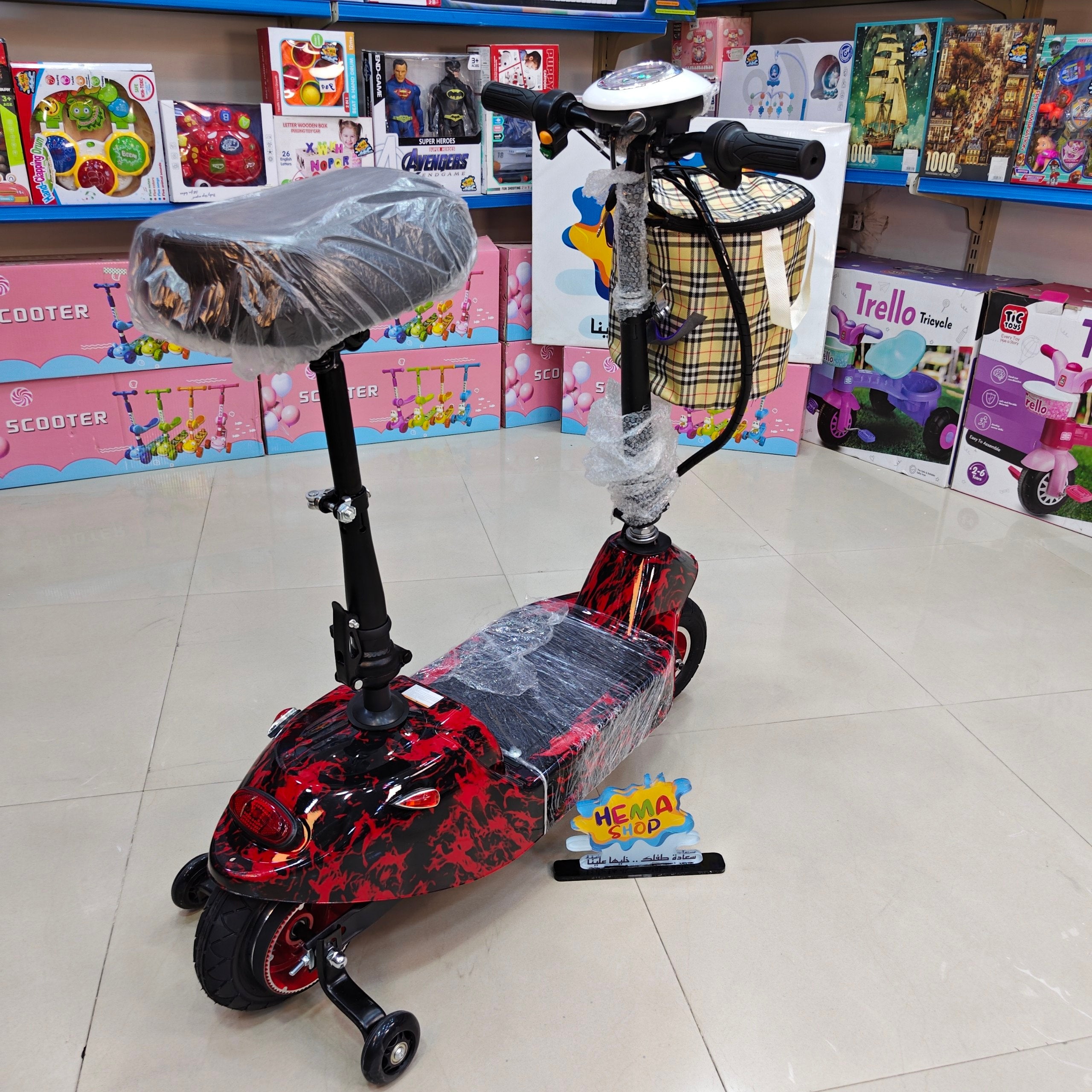 سكوتر شحن كهرباء عداد سرعه  🛴 _ احمر